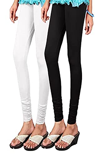 Image of Ultra Soft Cotton Slim fit Solid Color Attractive Casul wear Leggings for Womens - Pack of 2 pcs