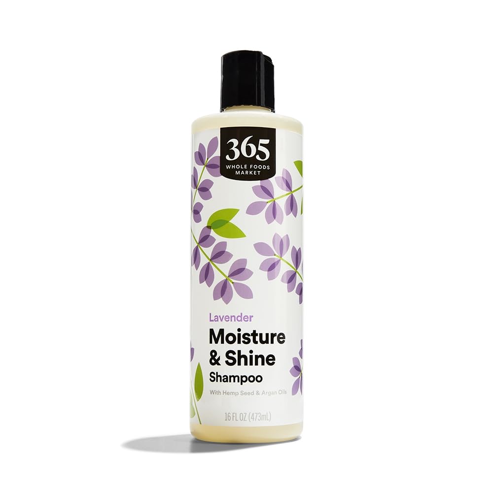 365 by Whole Foods Market Moisture Shine Shampoo with Hemp Seed Argan Oil Lavender Scent 16 Fl Oz
