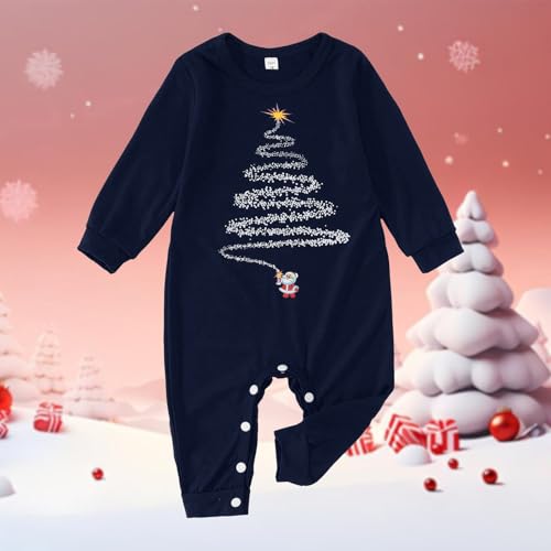 Matching Family Christmas Pajamas Xmas Trees Print Holiday Sleepwear Novelty Long Sleeves Comfy Jammies Pjs Set2