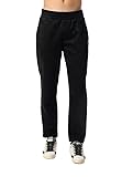 GUESS Pantalón recto Daril para hombre, Negro azabache, Large