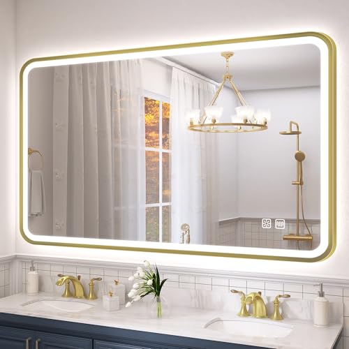 S'bagno Miroir Salle de Bain avec Eclairage 120x70 cm, Miroirs de Salle de Bain avec Cadre...