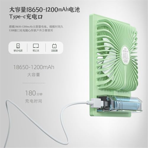 Mini ventilateur de bureau rechargeable USB 3 vitesses jaune