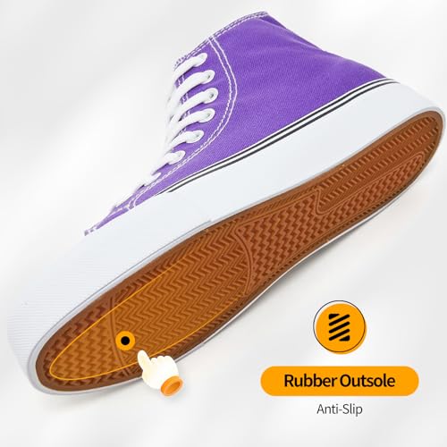 Image of ZGR Womens High Top Canvas Sneakers,Lace-up Casual Tennis Walking Shoes | Breathable canvas upper,memory foam comfort,non-slip outsole,high-top lace-up,for walking,tennis,travel,casual