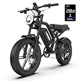 HiKeep Electric Bike for Adults - 20 x 4 Inch Fat Tire, 750W/Peak 1500W Motor, 48V15.6AH Detachable Battery, 4 Riding Modes Electric Dirt Bike, 7 Speed Electric Motorcycle, 28MPH UL 2849 Certified