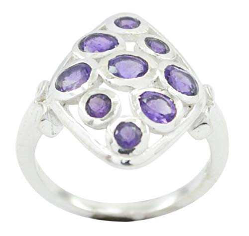 Bague violette argent sterling 925 véritable bague femme délicate