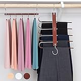 MORALVE Pants Hangers Space Saving - 2 Pack Wood Scarf Hangers for Closet Organizer - Jean Hangers Scarf Holder Closet Space Saving Hangers - Pants Rack Leggings Hanger Space Saver Closet Organization