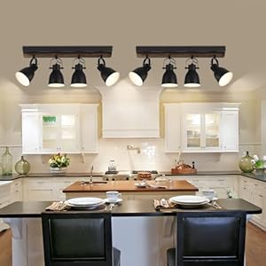 Keesfu lighting farmhouse track lighting 4 light track lighting fixtures ceiling black kitchen track lighting for kitchen and dining room  urban country home decor