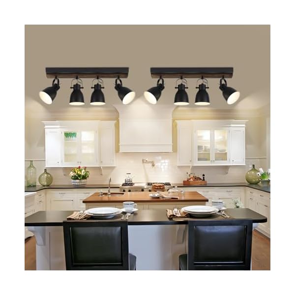 Keesfu lighting farmhouse track lighting 4 light track lighting fixtures ceiling black kitchen track lighting for kitchen and dining room  urban country home decor