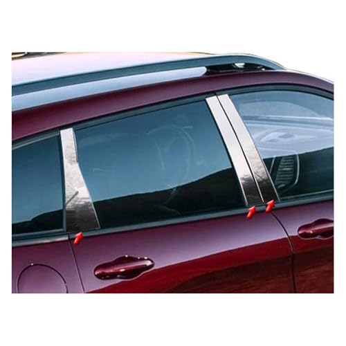 QAA is Compatible with 2014-2020 Jeep Cherokee 6 Piece Stainless Pillar Post Trim PP54091