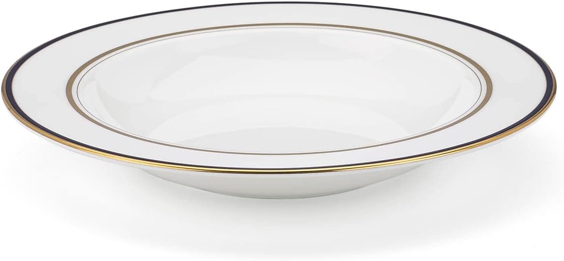 Kate Spade Library Lane Navy Pasta Bowl, 1.20 LB, White