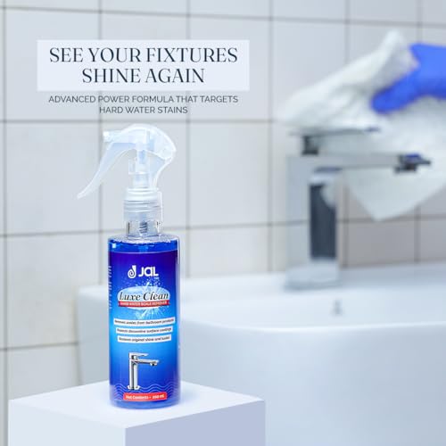 Image of JAL Luxe Clean Descaler Remover For Tough Lime Scale| Tap & Faucet Cleaner | Hardwater scale remover Bathwares & Kitchen Sinks | Restores Shine Within Seconds | Multipurpose Descaler Spray (200 ML)