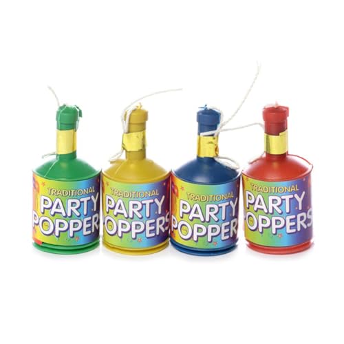 PARTYRAMA.CO.UK Pack of 20 Multicolour Party Popper Fun and Easy to Use Perfect for Parties New Years Eve and all Celebrations and Special Occasions