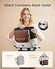 LOVEVOOK Laptop Backpack for Women with Giant Tumbler Holder,15.6 inch Professional Nurse Teacher Backpack Computer Laptop Bag,Cute Waterproof Travel Backpack Purse Work College Bag, Beige-Black-Brown #2