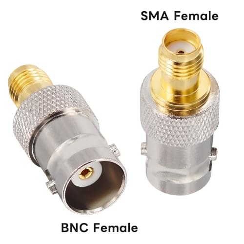 Boobrie BNC Female to SMA Female Coax Connector SMA BNC Adapter for SDR Ham Radio Baofeng UV 5R UV82 V-5r5 Two Way Handheld Radio Pack of 2