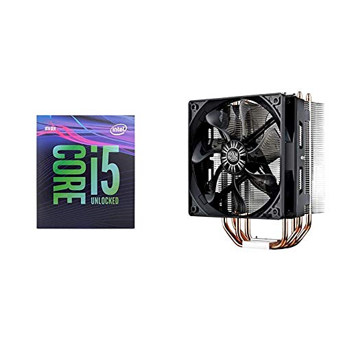 Intel Core i5-9600K Desktop Processor 6 Cores up to 4.6 GHz Turbo Unlocked LGA1151 300 Series 95W & Cooler Master Hyper 212 Evo CPU Cooler, 4 CDC Heatpipes, 120mm PWM Fan, Aluminum Fins