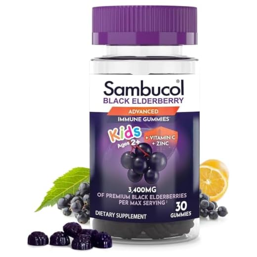 Sambucol Black Elderberry Gummies for Kids - Kids Elderberry Gummies, Added Vitamin C & Zinc, Black Elderberry Gummies Kids, Toddler Elderberry Gummies, Delicious Berry Taste - 30 Count