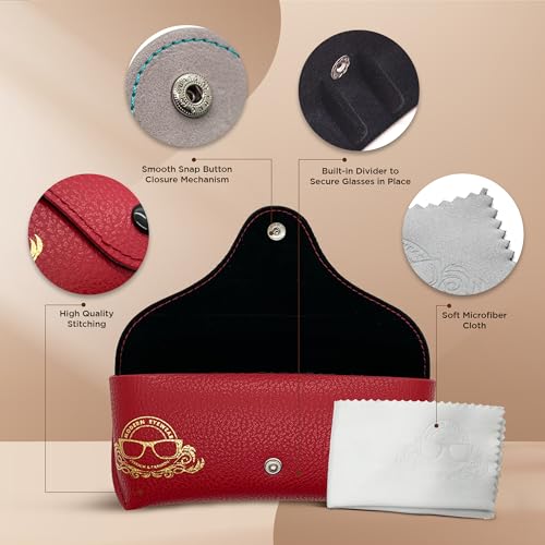 Image of Leather Glasses Case - Slim Glasses Case for Men and Women - Portable Sunglasses Case