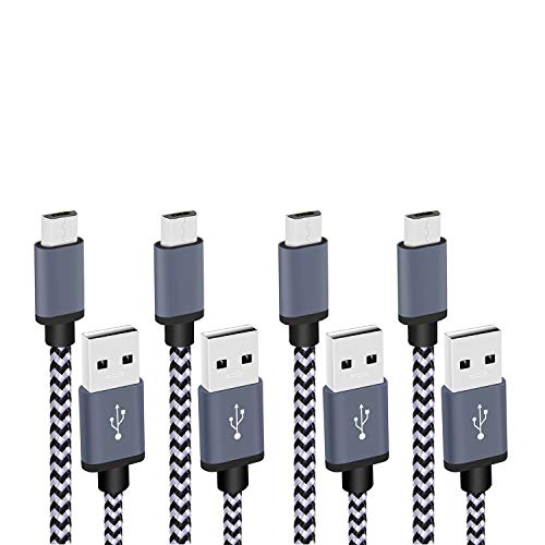 Micro USB Cable,[4-Pack] Premium Charging Cable, High Speed USB 2.0 A Male to Micro B Sync and Durable Cable for Samsung, HTC, Sony and Other Andriod Smartphone(Black&White)