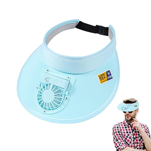 puzzlegame Visera con Ventilador | Gorro Transpirable Upf50+ con Ventilador Incorporado - Protección Gran área, Viseras Sombrero para Mujeres/Hombres/niños, Banda elástica Ajustable