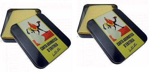 Prodotto fatto in Italia DHANVANTARI - 2 CONFEZIONI DI CARTA D\'ERITREA 72 LISTELLI IN SCATOLA DI METALLO confezione regalo, purificare gli ambienti