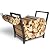 TANIVO Firewood Rack, Heavy-Duty Metal Log Holder, 26.3” Indoor/Outdoor Wood Storage Stand with Reversible Kindling Hooks, Perfect for Fireplace, Fire Pit, or Patio Use