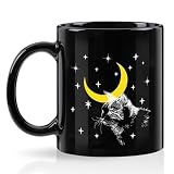 Maustic Goth Gifts, Cat Mug, Black Cat Coffee Mug, Witchy Gifts for Women, Witchy Mug, Cat Mugs for Cat Lovers, Gothic Gifts for Women, Goth Mug, Cat Lover Gifts for Women, 11Oz Black
