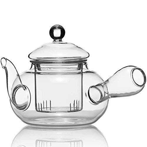 Tetera japonesa Kyusu de cristal en tarro de cristal estilo Tokoname con filtro y colador de té 600ml por Dimono
