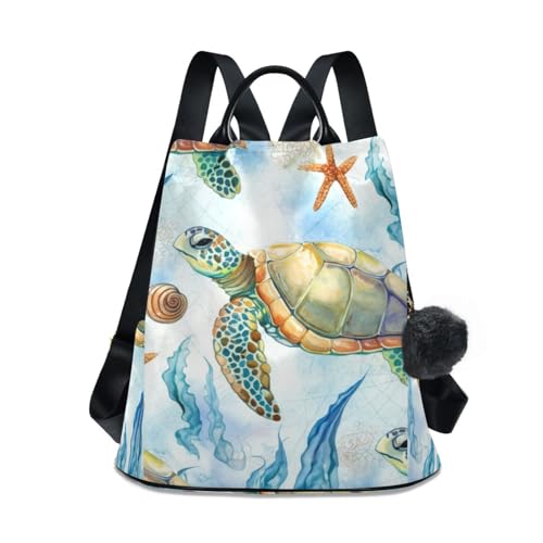 Sac de voyage tortue de mer aquarelle sac à dos femme stylé pour vacances et ville