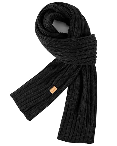 PIOZAED Bufanda de punto acanalado cálida para mujer, bufanda de invierno larga y gruesa con tacto suave para proteger el cuello en climas fríos.