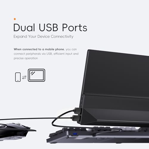 Image of JUSTTHINK Portable Monitor 11.6'', LCD Display Small Monitor, 60Hz, Wall Mount & Desk Stand, HDMI /Type-C Connect Second External Monitor for Laptop, Lightweight for Travel