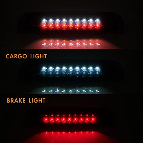 Image of Third 3rd Brake Light, LED High Mount Stop Light Replacement for 2002 2003 2004 2005 2006 2007 2008 Dodge Ram 1500, 2003-2009 Dodge Ram 2500 3500, Rear Center Cab Roof Tail Cargo Lamp