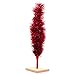 18in Red Tinsel Christmas Tree Artificial Flame Resistant Branches Indoor Outdoor, Stand Included 1.5FT