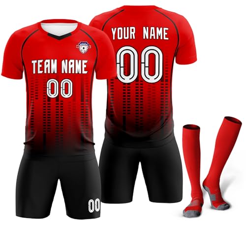 Custom Soccer Jersey Personalized Soccer Practice Uniform Printed Name Number Logo for Adult Kids
