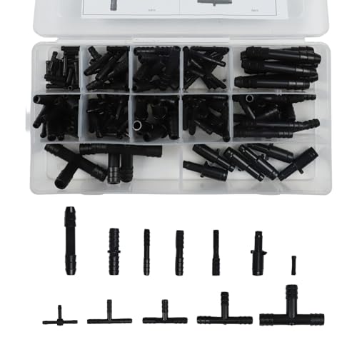 ZYNCUE Set di 128 pezzi di connettori per tubi flessibili automobilistici: riduttore, connettori dritti e a T