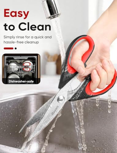 Image of iBayam Kitchen Scissors Shears All Purpose Heavy Duty, Protective Sheath (Pack of 2)