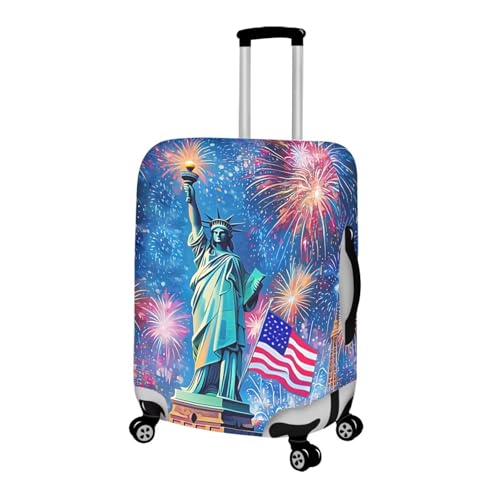 Image of Mumeson Statue of Liberty Luggage Cover for Suitcase Protector Zipper Closure Baggage Case Protective Fit 18-32 inch Suitcase Elastic Covers