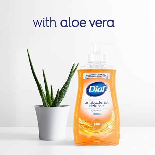 Image of Dial Antibacterial Defense Liquid Hand Soap + Aloe, Gold Scent, 11 Fl Oz (Pack of 4), Dermatologist-Tested Hand Wash, Gentle Formula