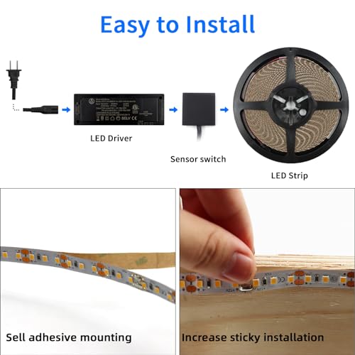 Tira de LED 16.4FT 12V con fuente 48W y interruptor puerta miniatura 4
