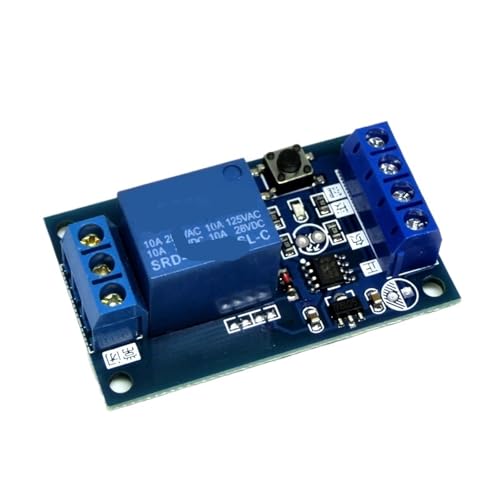 Módulo relé biestable de 12V con botón único para control de automatización electrónica