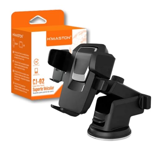 Suporte Veicular Carro Universal H'Maston para Celular GPS Ventosa Gruda Painel Vidro Carro Ajustáv