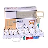 Chinesische Schröpfen Physiotherapie Set bei, 24 Cups Professionelle Chinesisch Akupunkt-Massage Vakuum Saugglocken Kit, for Familien-Entspannungstherapie