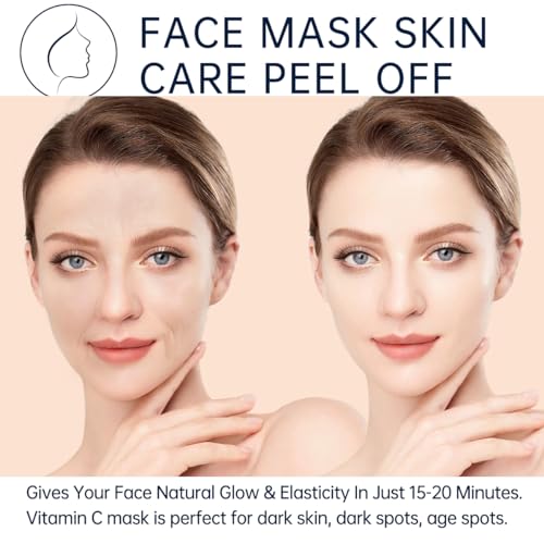 Facial Masks Peel Off Face Mask Vitamin C Peel Off Gel Facial Mask Brightening Peel Off Mask for Face & Body Deep Pore Cleansing Mask, Blackhead Remover Mask Exfoliating Mask Beauty Skin Care Gift