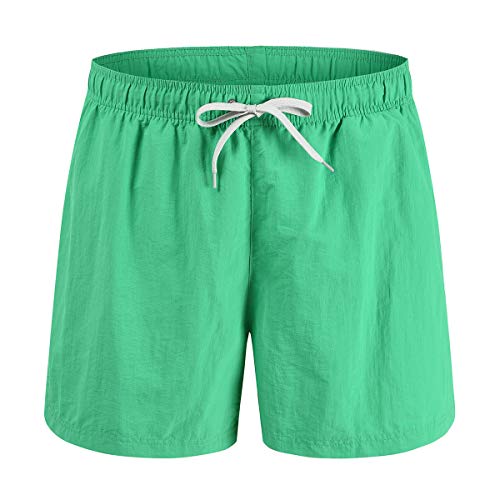 Freetrack Men's Swim Trunks Quick Dry Beach Shorts Board Short Bathing Suits Mesh Lining Swimwear with Pockets(A-Green, M)