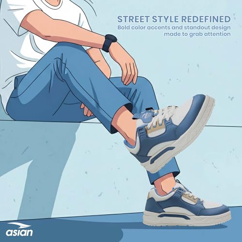 Image of ASIAN Nexus-02 Men's Casual Sneakers | Trendy Lace-Up Design | Lightweight Comfort, Premium Finish & Anti-Slip Sole for Daily Use