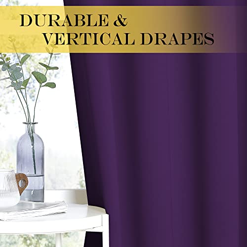 NICETOWN Bedroom Curtain Room Darkening Drapery 102 inches Length - Home Fashion Thermal Insulated Grommet Room Darkening Curtain for Living Room (Royal Purple, 1 Panel, 52 x 102 inches)