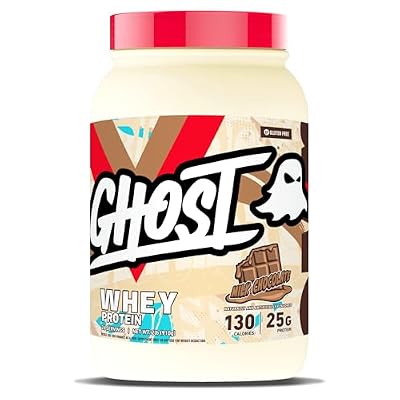 GHOST Whey Protein Powder, Milk Chocolate - 2LB, 25G of Protein - Whey Protein Blend - Post Workout Fitness & Nutrition Shakes, Smoothies, Baking & Cooking - Soy & Gluten-Free