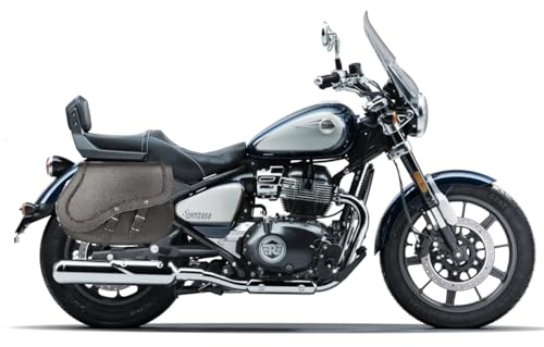 WinNet Borse Laterali da Moto Rigide valigie in Pelle Bisaccia Custom per la Royal Enfield Super Meteor 350 650