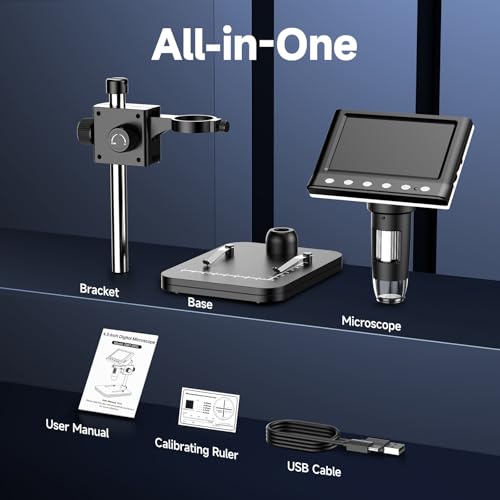 Image of Leipan 4.3 inch Coin Microscope Digital Microscope for Collectors 1980P HD Error Coin Magnifier with 8 LED Lights, Compatible with Windows /Mac