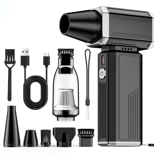 Soffiatore Aria Compressa Mini Aspirapolvere 2 in 1 Elettrico per Pulizia Polvere e Detriti con...