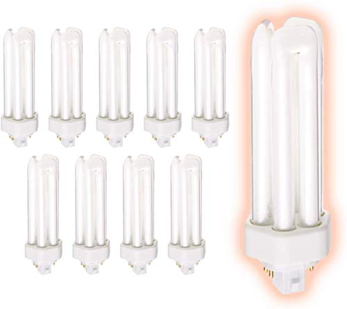 Image of GoodBulb 32-Watt CFL Bulbs | 4 Pin GX24Q-3 Base 4100K Cool White Color | 2400 Lumens | Triple Tube Compact Fluorescent Light Bulbs Plug-in | Pack of 10 Bulbs